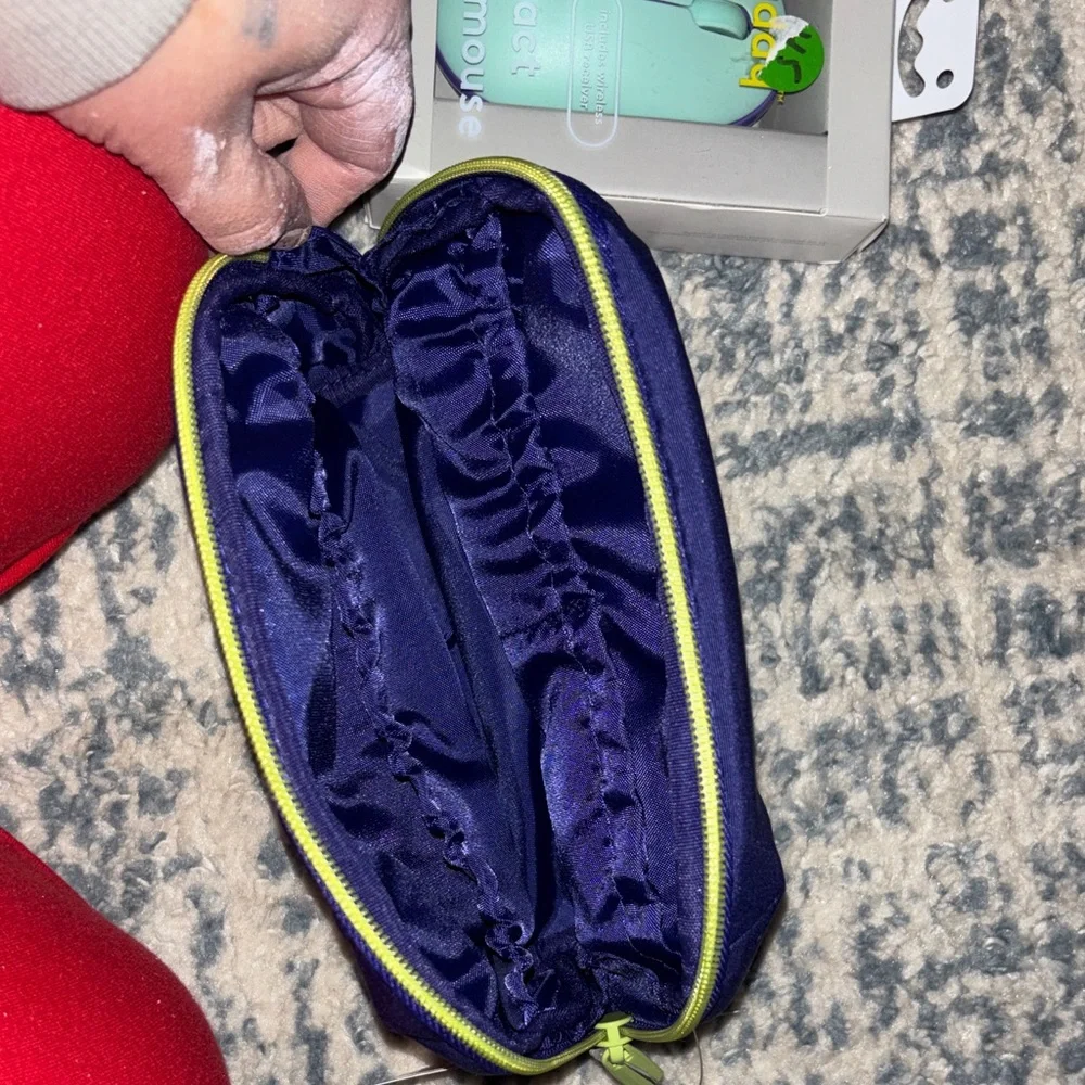 Heyday Compact Wireless Mouse - teal and purple travel bag NWT